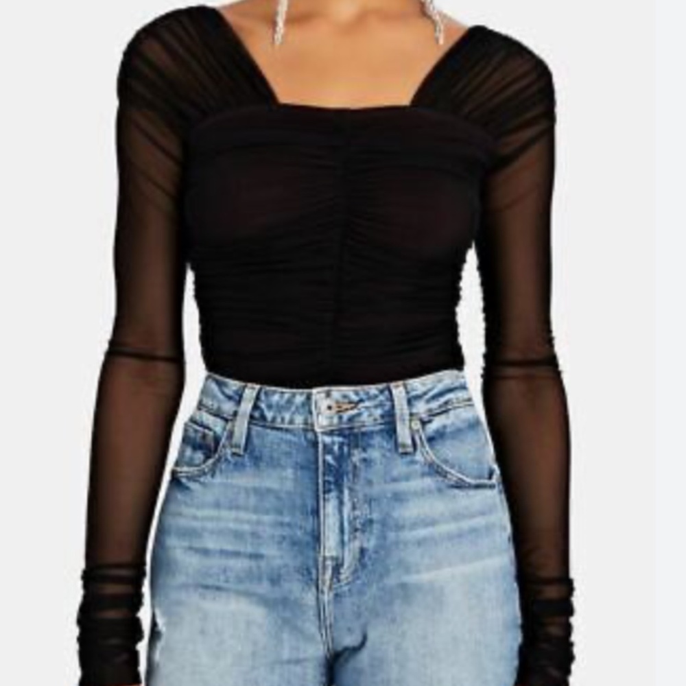 A.L.C. Jackie Ruched Top Black Size XS